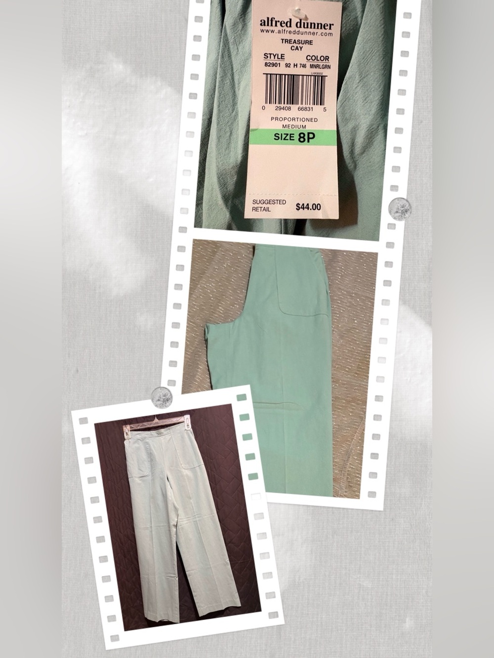 Alfred‎ Dunner Light Mint Green Wide-Leg Pants #2033
